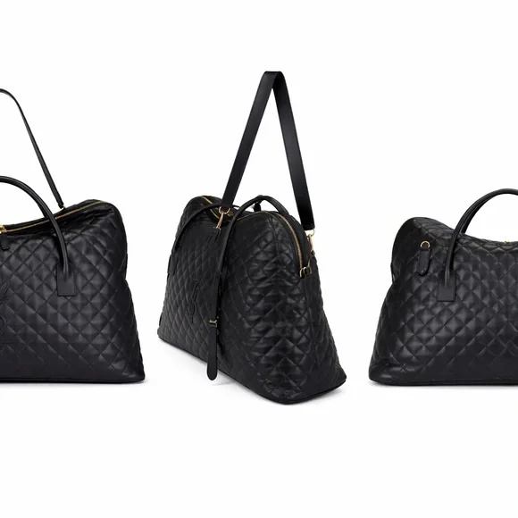 Yves Saint Laurent Black Quilted Travel Bag - Picture 2 of 5